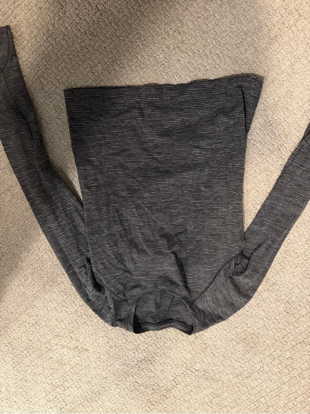 lululemon athletica Women's Long Sleeve Striped Heather Top - Dark Gray
